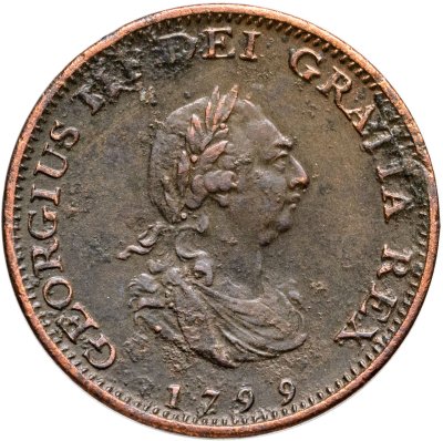 купить Великобритания 1 фартинг (farthing) 1799