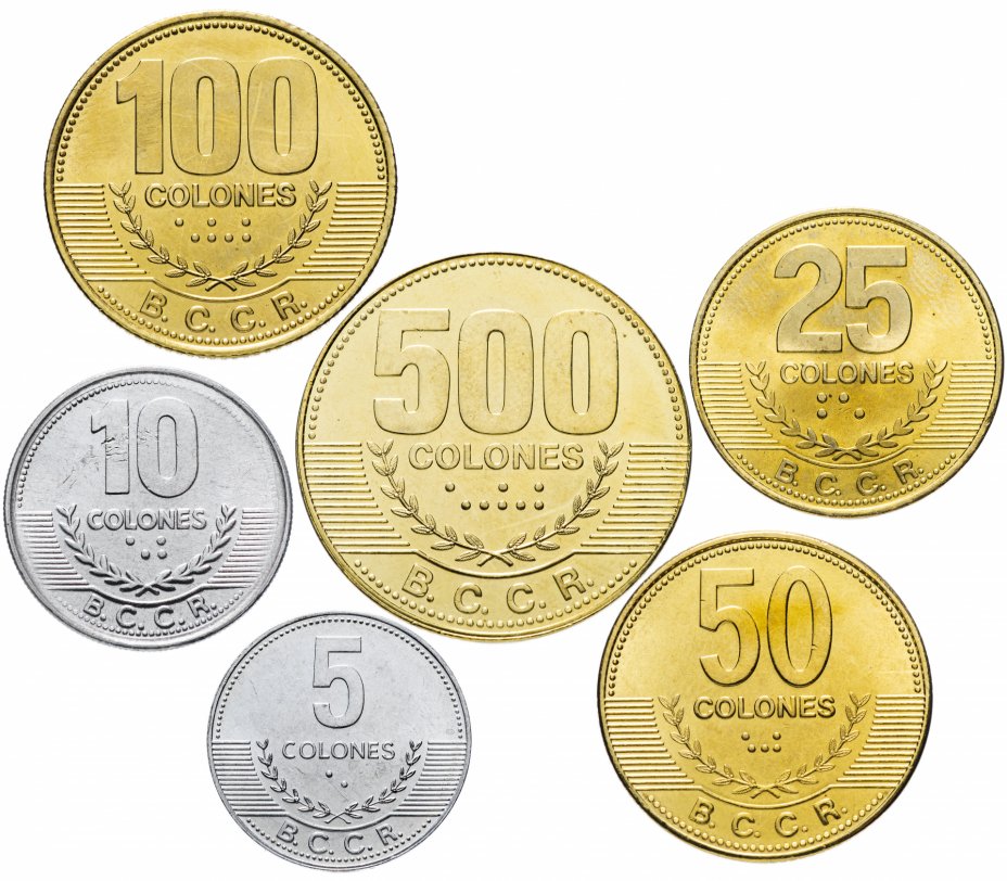купить Коста-Рика полный набор монет для обращения 2007-2008 (6 штук)