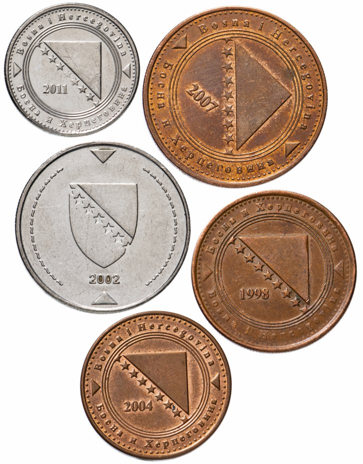 купить Босния и Герцеговина набор 5 монет 1998-2013, случайная дата