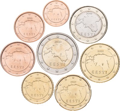 купить Эстония набор монет евро 2011-2023 (8 штук)