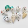 Купить Набор из 9 ёлочных игрушек в виде домиков, стекло, краска, металл, СССР, 1950-1970 гг.