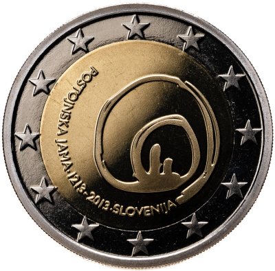 купить Словения 2 евро 2013 "800 лет с первого посещения пещеры Постойнска-Яма" proof в капсуле