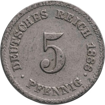 купить Германия 5 пфеннигов (pfennig) 1888 E
