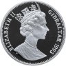 Купить Гибралтар 1 крона 1993 Proof "Собака Длинношерстная такса" в футляре