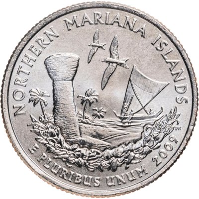 купить США 25 центов (квотер, 1/4 доллара, quarter dollar) 2009 P Квотер Северных Марианских островов знак монетного двора: "P" - Филадельфия