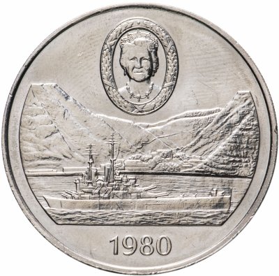 Купить Остров Святой Елены 25 пенсов (pence) 1980  80 лет со дня рождения Королевы Матери