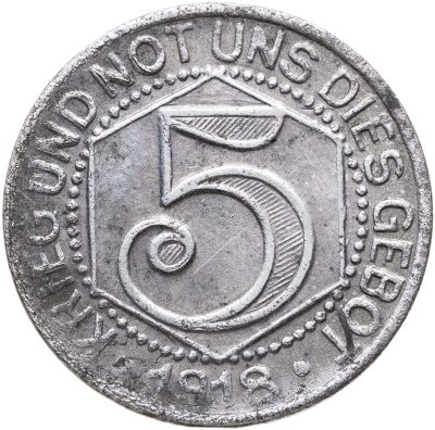 купить Германия, Калв 5 пфеннигов 1918