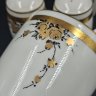 Купить Набор для специй (солонка, перечница, горчичница и хренница) с цветочным декором золотистого цвета, фарфор, деколь, золочение, ГДР, 1973-1977 гг.