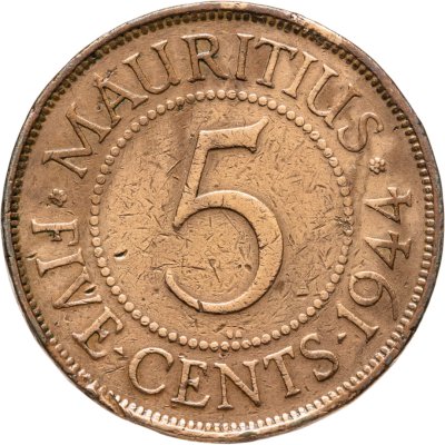 купить Маврикий Британский 5 центов (cents) 1944