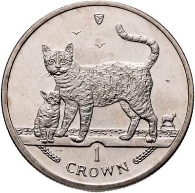купить Остров Мэн 1 крона (crown) 2002 "Кошки - Бенгальская кошка"