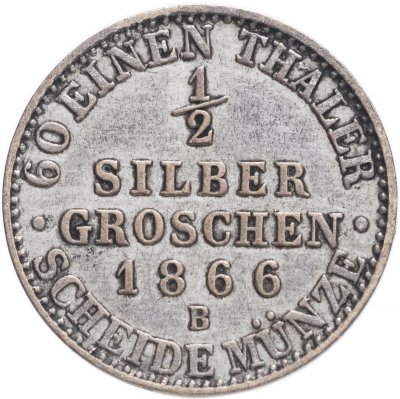 купить Германия (Пруссия) 1/2 гроша 1866 "В"