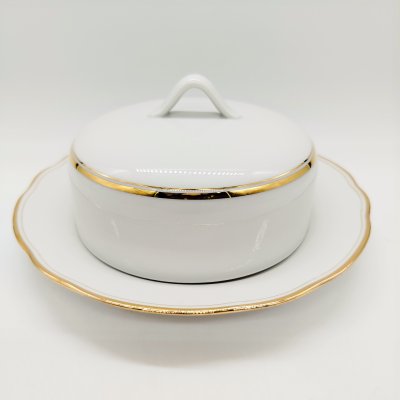 купить Масленка с лаконичным декором, фарфор, золочение, Kahla-Könitz, ГДР, 1960-1980 гг.