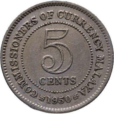 купить Малайя 5 центов (cents) 1950