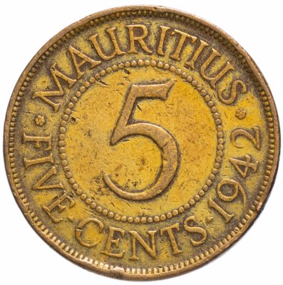 купить Маврикий 5 центов (cents) 1942