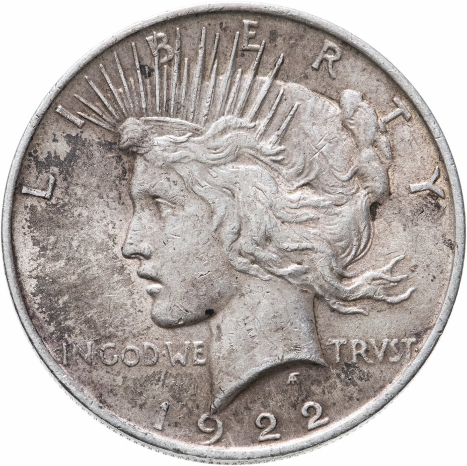 купить США 1 доллар (dollar) 1922  Peace Dollar (мирный доллар) без обозначения монетного двора