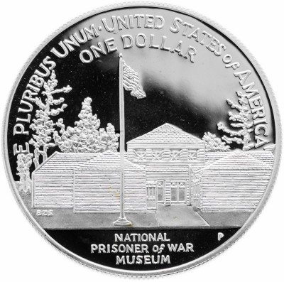 купить США 1 доллар 1994 "Национальный музей военнопленных" в капсуле и футляре с сертификатом