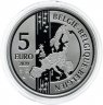 Купить Бельгия 5 евро 2020 "185 лет  первому поезду в Европе" в футляре с сертификатом