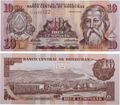 купить Гондурас 10 лемпир 2010 (Pick 86е)