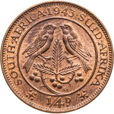 купить ЮАР 1/4 пенни (penny) 1943