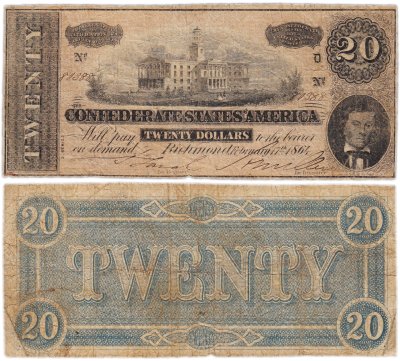 купить США 20 долларов 1864 Конфедерация