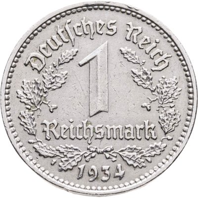 купить Германия, Третий рейх 1 рейхсмарка 1934 F