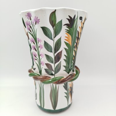 купить Ваза с растительным декором и поперечным витым пояском, керамика, роспись, Европа, 1960-1990 гг.