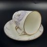 Купить Пара кофейная "Одуванчик", автор формы "Майская" Э.М. Криммер, фарфор, деколь, золочение, Ленинградский фарфоровый завод (ЛФЗ), СССР, 1970-1992 гг.