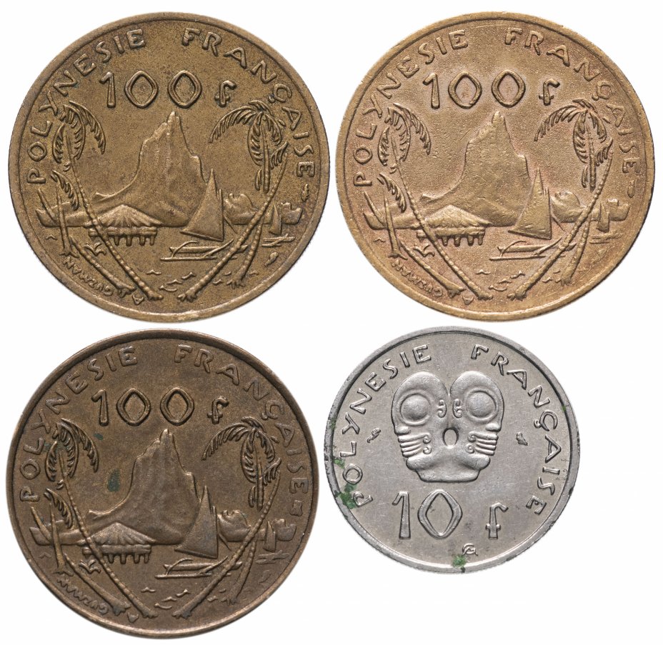 купить Французская Полинезия набор из 4-х монет 1967-1998