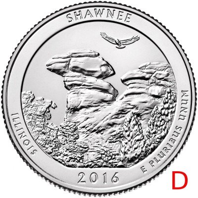 Купить США 25 центов (квотер) 2016 D — Национальный парк Шони