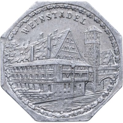 купить Германия (Нюрнберг) нотгельд 20 пфеннигов 1921 "Винокурня" трамвайный жетон
