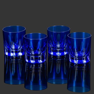 купить Набор стопок с декором в виде линз, на 4 персоны, хрусталь, гранение, Nachtmann, Германия, 1970-1980 гг.