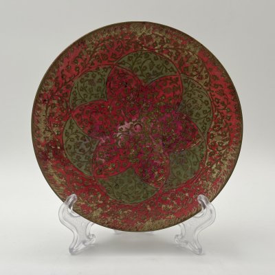 купить Орешница в восточном стиле в виде блюдца, декорированная флоральными узорами, латунь, холодные эмали, Индия, 1970-1990 гг.