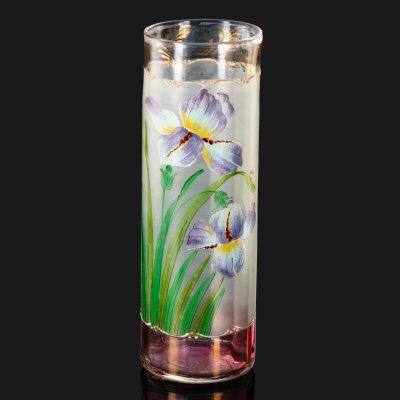 купить Ваза с изображением ирисов, стекло, роспись, эмали, золочение, Западная Европа, 1890-1920 гг.