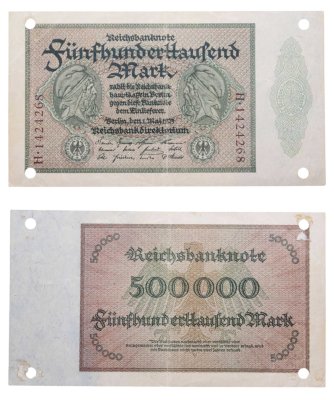 купить Германия 500000 марок 1923 с перфорацией
