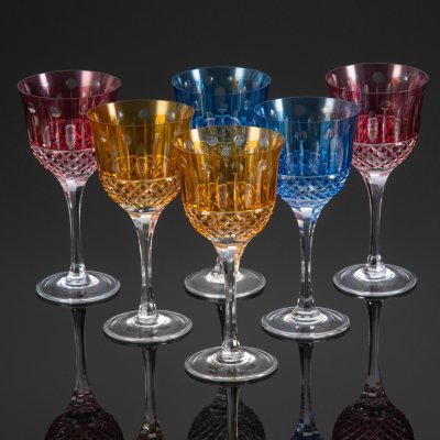 купить Набор из шести разноцветных бокалов, Cristallerie Strauss S.A. (Штраус), хрусталь, Бразилия, 1983-2020 гг.