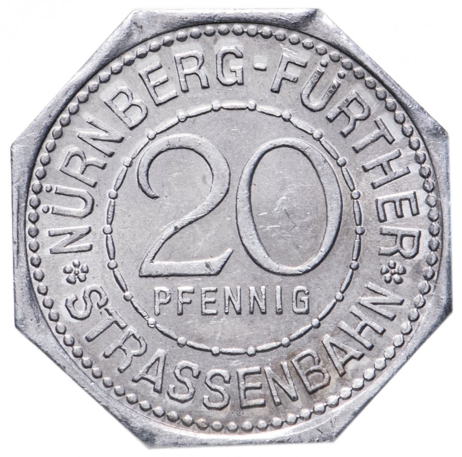 купить Германия, Нюрнберг 20 пфеннигов 1921 "Luginsland" (трамвайный жетон)