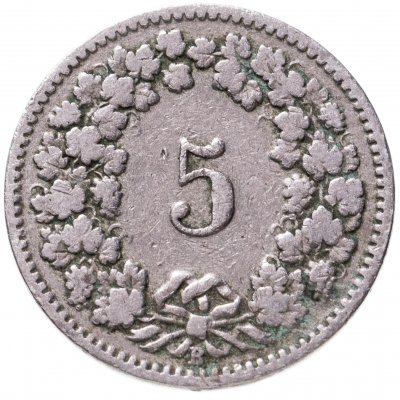 Купить Швейцария 5 раппенов (rappen) 1899