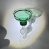 Купить Подсвечник с рельефной звездой на ножке, цветное стекло, золочение, Гусевской хрустальный завод (Гусь-Хрустальный), СССР, 1970-1980 гг.