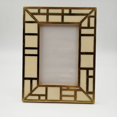 купить Рамка для фотографий настольная (винтажная) в стиле ArtDeco, дерево, композитный материал, металл, Европа, 1960-1970 гг.