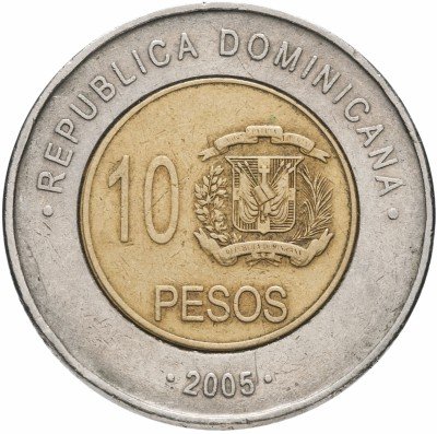 купить Доминикана 10 песо 2005