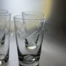 Купить Набор из 4 стопок с резным растительным декором, стекло, алмазная грань, Россия, 1990-2010 гг.