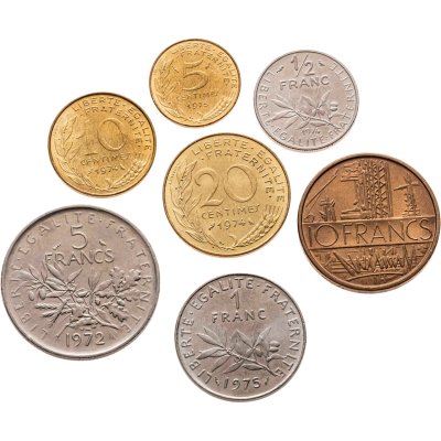 купить Франция, подборка из 7 монет 1972-1975