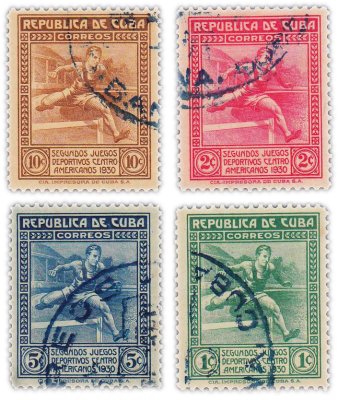купить Куба набор из 4 марок "Спорт. Легкая атлетика. Без с препятствиями" 1930