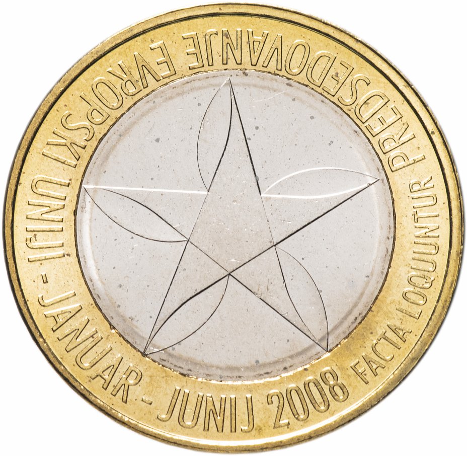 купить Словения 3 евро 2008 "Председательство в ЕС"