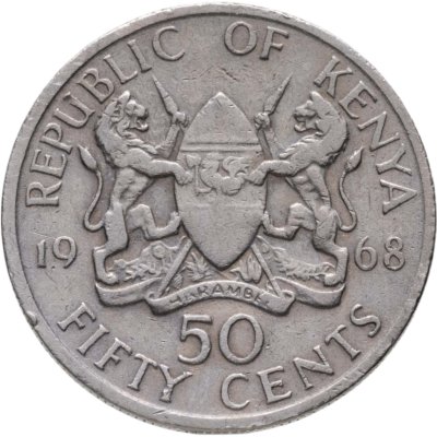купить Кения 50 центов (cents) 1968