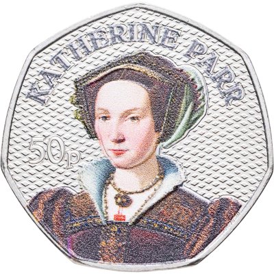 купить Гернси 50 пенсов 2024 «Король Генрих VIII и его жены - Екатерина Парр» цветная
