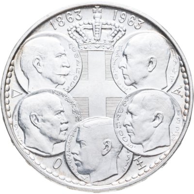 купить Греция 30 драхм (drachmai) 1963 100 лет пяти королям Греции