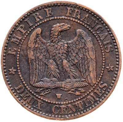 купить Франция 10 сантимов (centimes) 1856, знак монетного двора: "W"-Лилль Франция