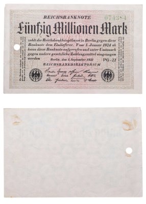 купить Германия 50000000 марок 1923 с перфорацией
