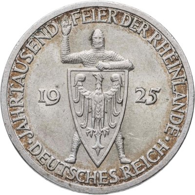 купить Германия 3 рейхсмарки (reichsmark) 1925 A "Тысячелетие Рейнской области (Рейнланда)"